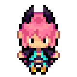 A gen 5 Pokemon themed walking sprite of the Vtuber, Helalixir!